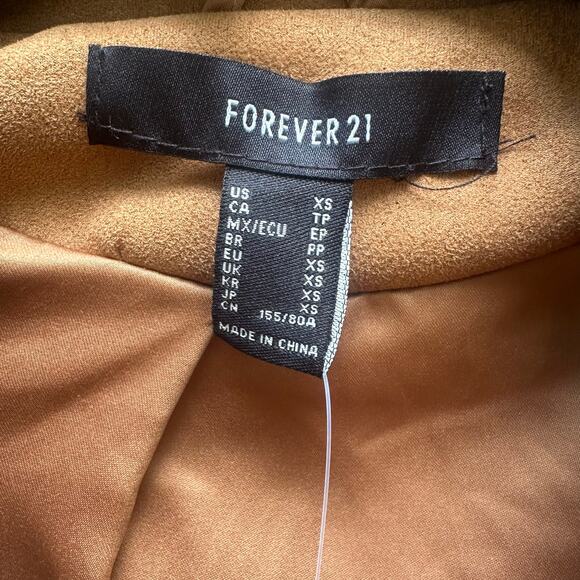 NWT Brown Faux Suede Western Fringe Boho Jacket, Lined, Studded Trim, Size XS - Picture 11 of 11